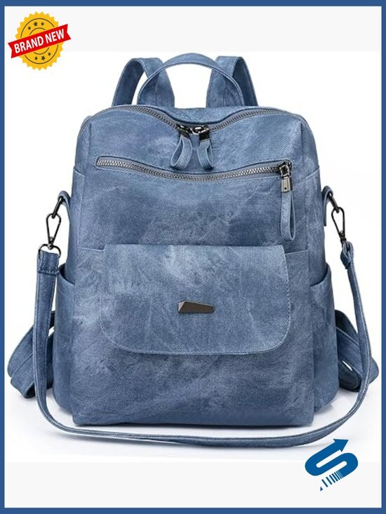 Vintage Leather Backpack Purse Women Travel Daypack Shoulder Bag Adjustable main image 5